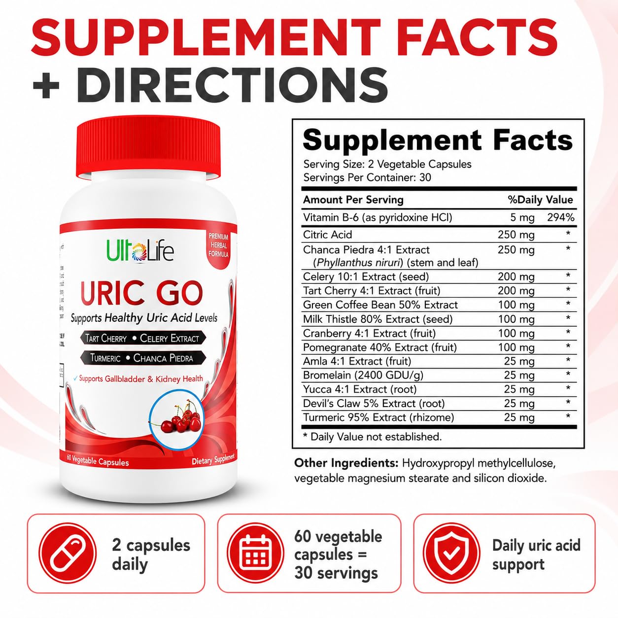 ULTALIFE URIC GO cápsula abierta mostrando ingredientes activos