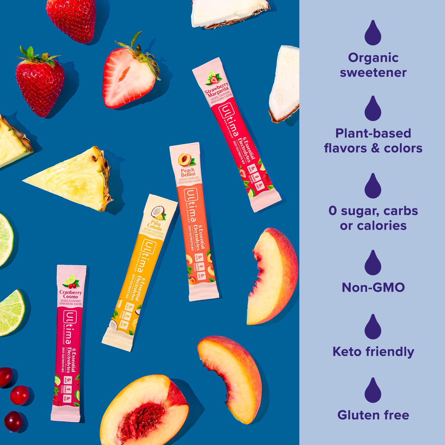 Ultima Replenisher sabores Mocktini alineados, variedad para elegir