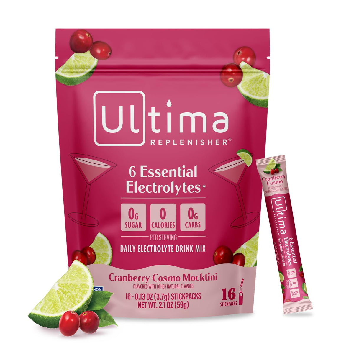 Ultima Replenisher frontal del paquete mostrando formato y beneficio portátil