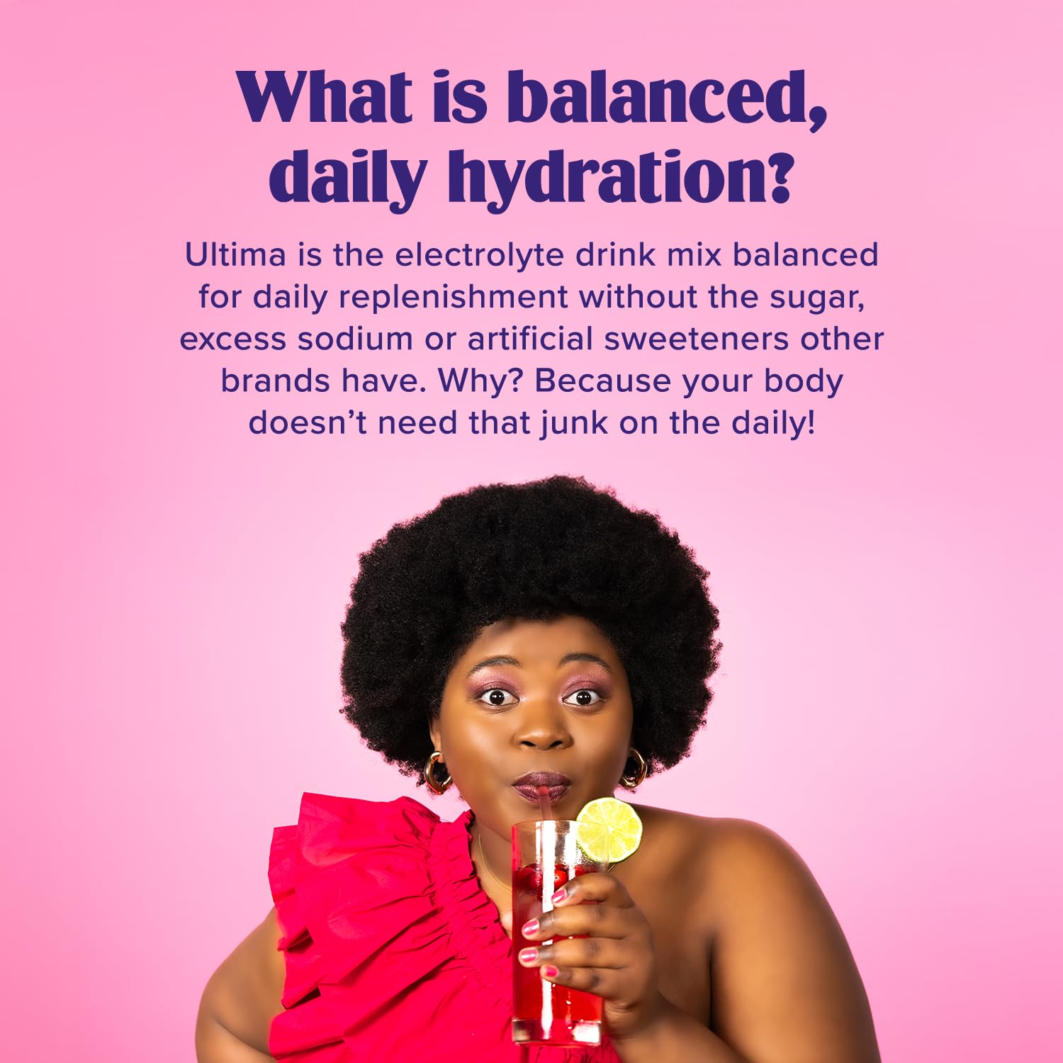 Ultima Replenisher etiqueta nutricional clara sin azúcares añadidos