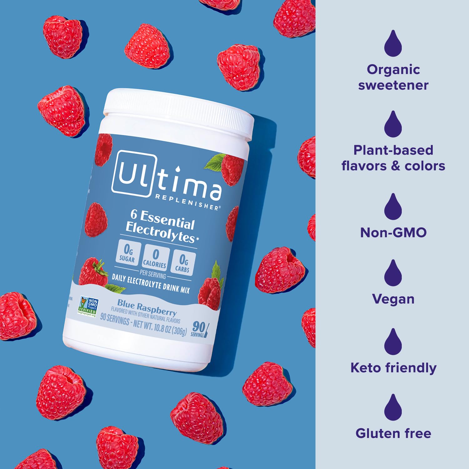 Ultima Replenisher ingredientes listados, beneficio de electrolitos completos