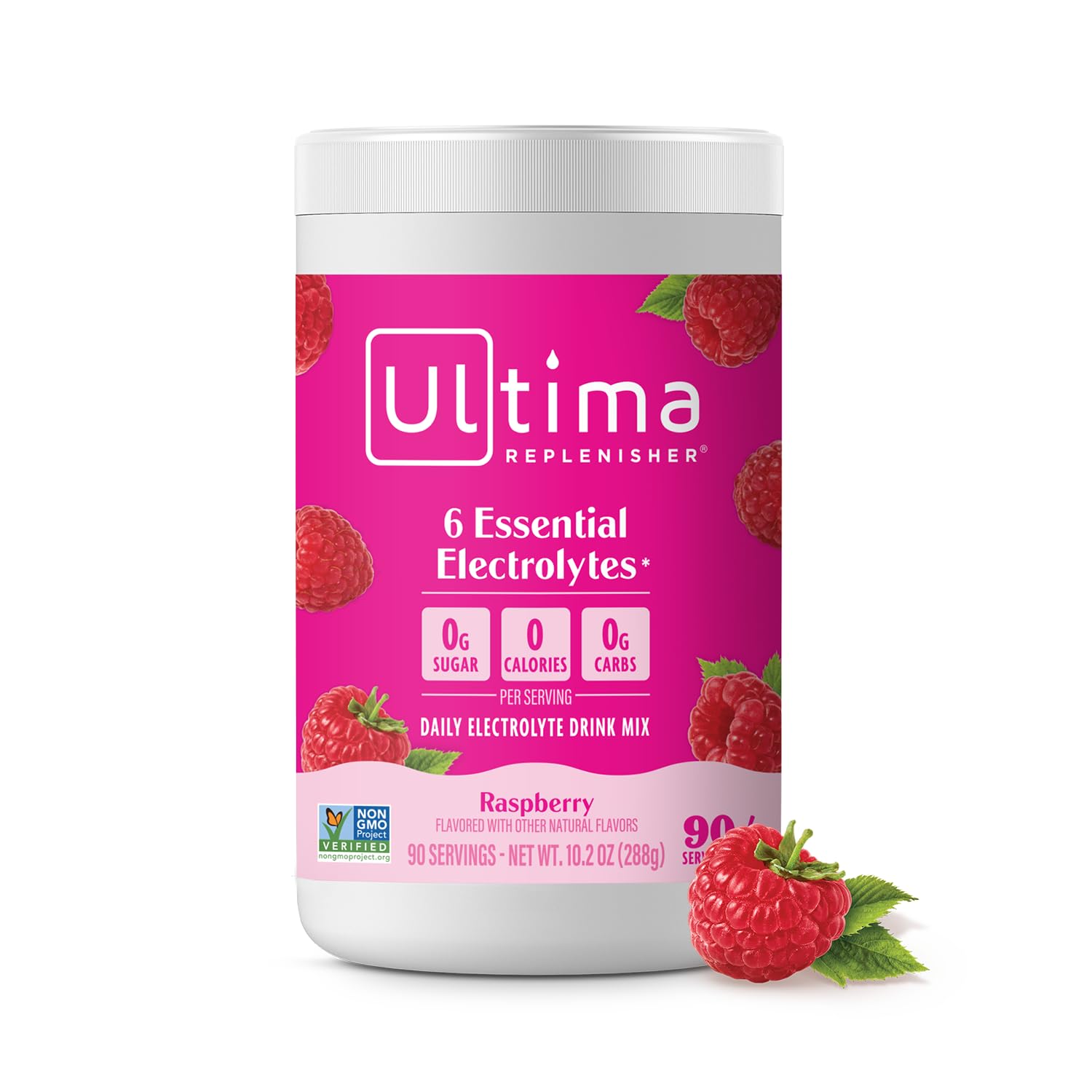 Ultima Replenisher lata frontal mostrando 90 servicios y beneficios claros