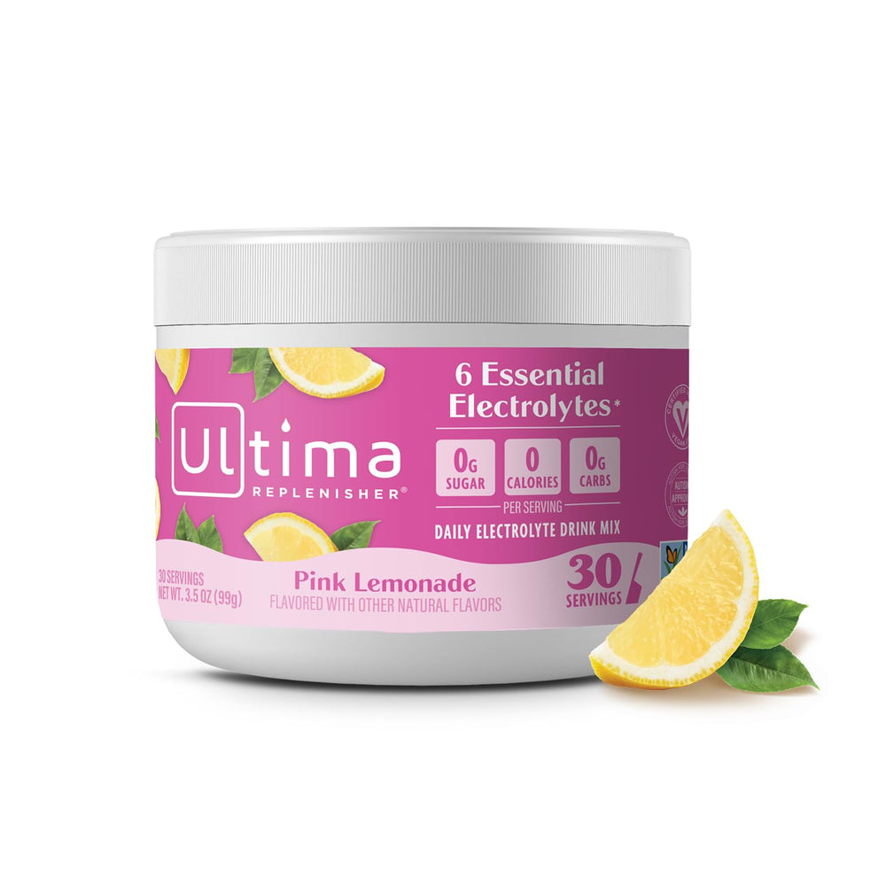 Ultima Replenisher bote frontal mostrando la marca y beneficio de hidratación