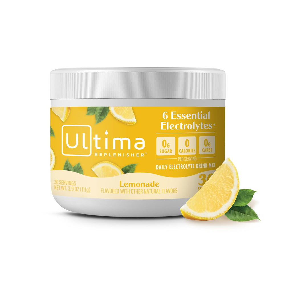 Ultima Replenisher bote frontal mostrando etiqueta y beneficio hidratación