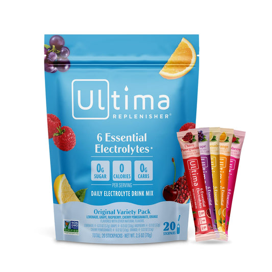 Ultima Replenisher paquete frontal mostrando variedad, portátil y práctico