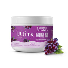 Ultima Replenisher uva lata frontal mostrando diseño y porciones