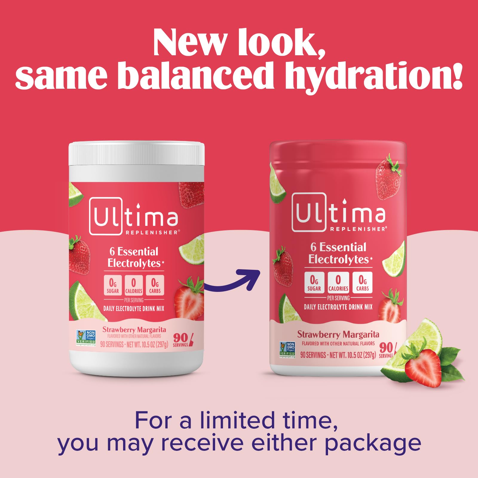 Vaso con bebida Ultima Replenisher preparado para hidratación rápida