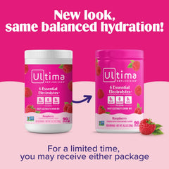 Ultima Replenisher vaso servido con color frambuesa refrescante y apetecible