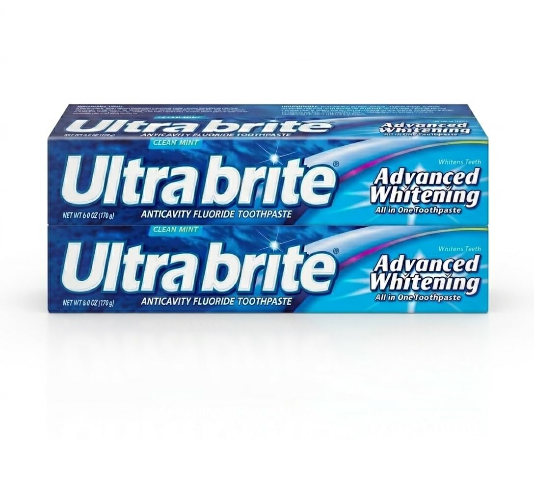 Ultra brite frontal pack de dos tubos mostrando producto y ventaja ahorro