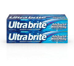 Ultra brite frontal pack de dos tubos mostrando producto y ventaja ahorro
