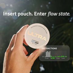 Ultra Pouches en escritorio de trabajo, mejora de enfoque sin cafeína