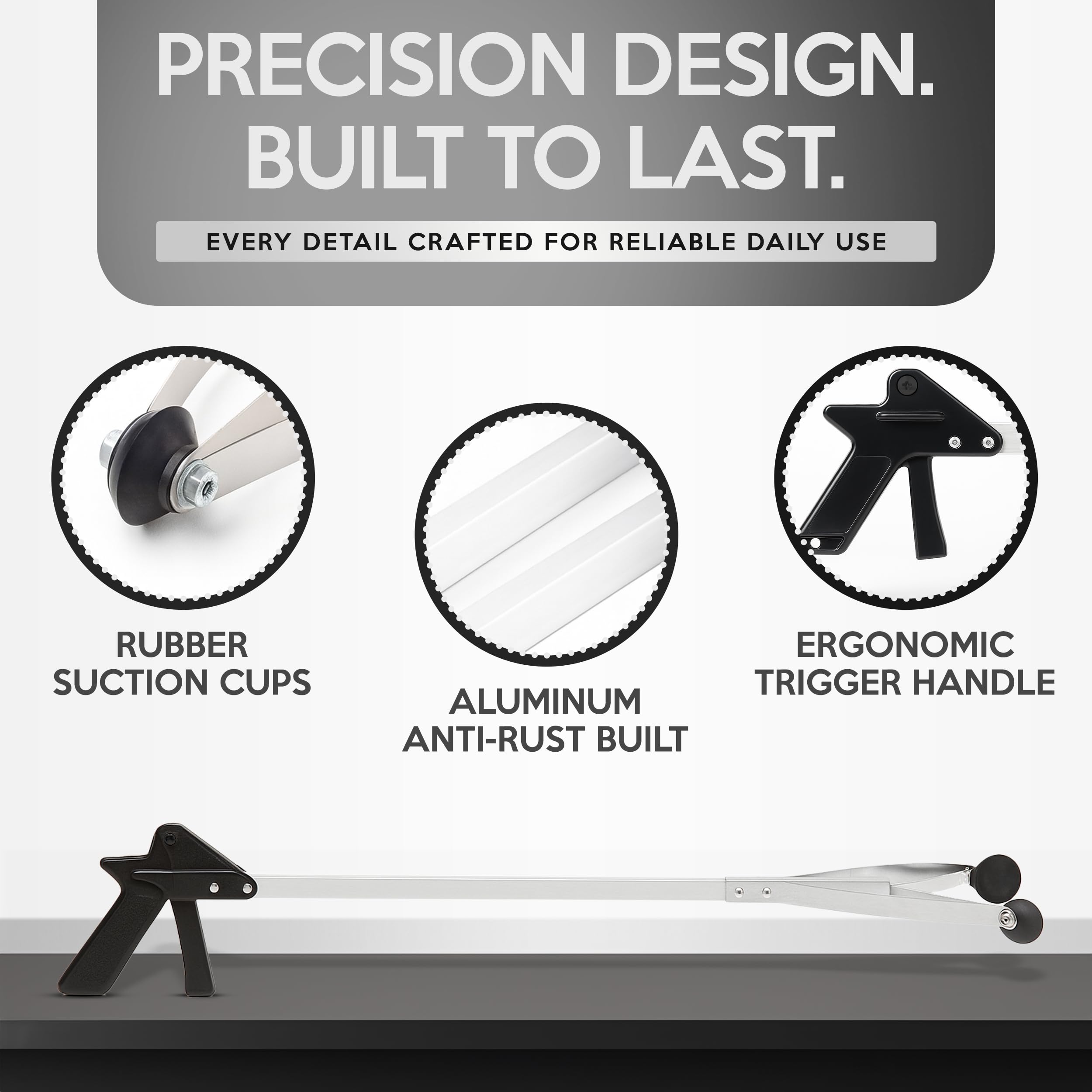 UltraClean Supply brazo plegable guardado compacto en espacio reducido