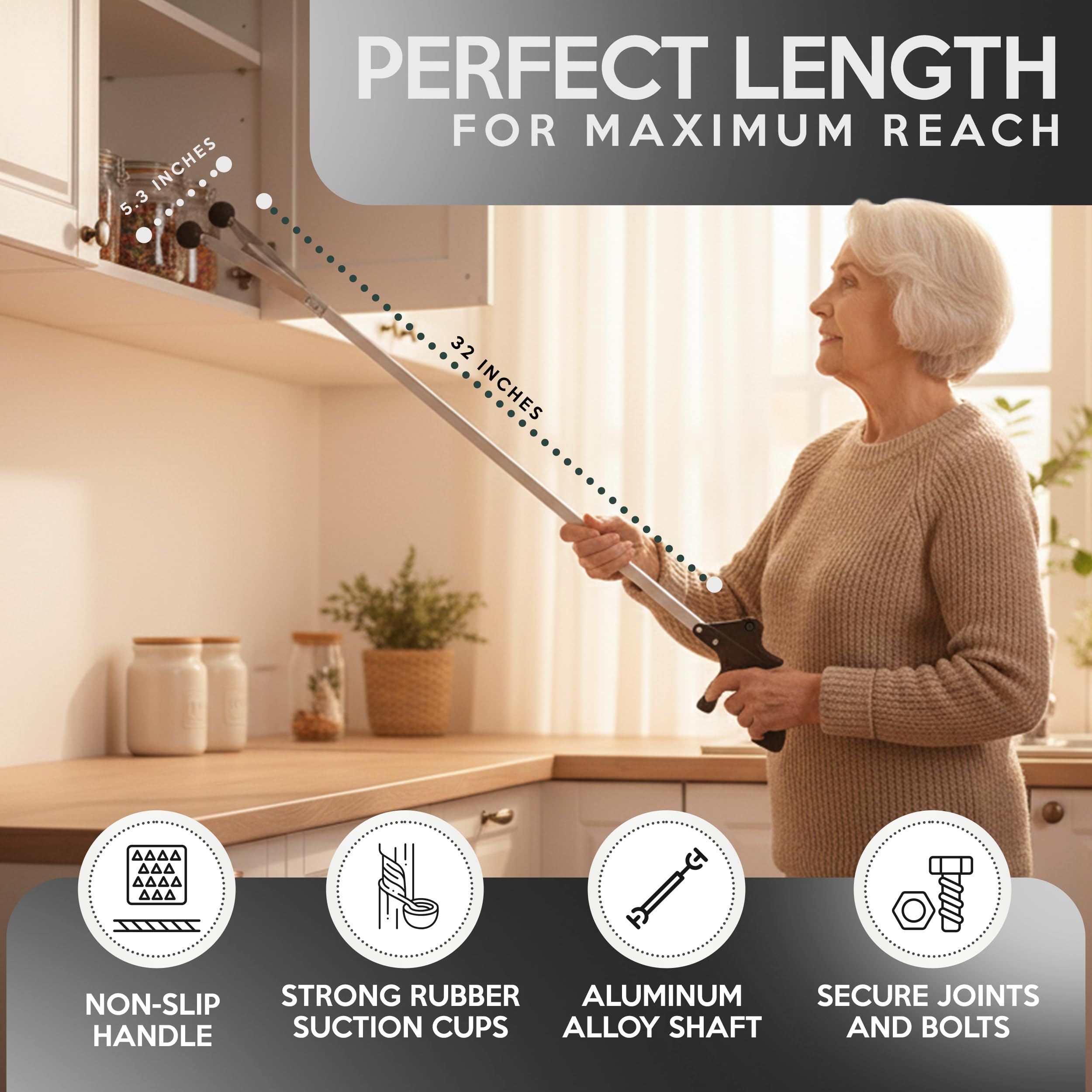 UltraClean Supply comparación de longitud para alcance extra sin agacharse