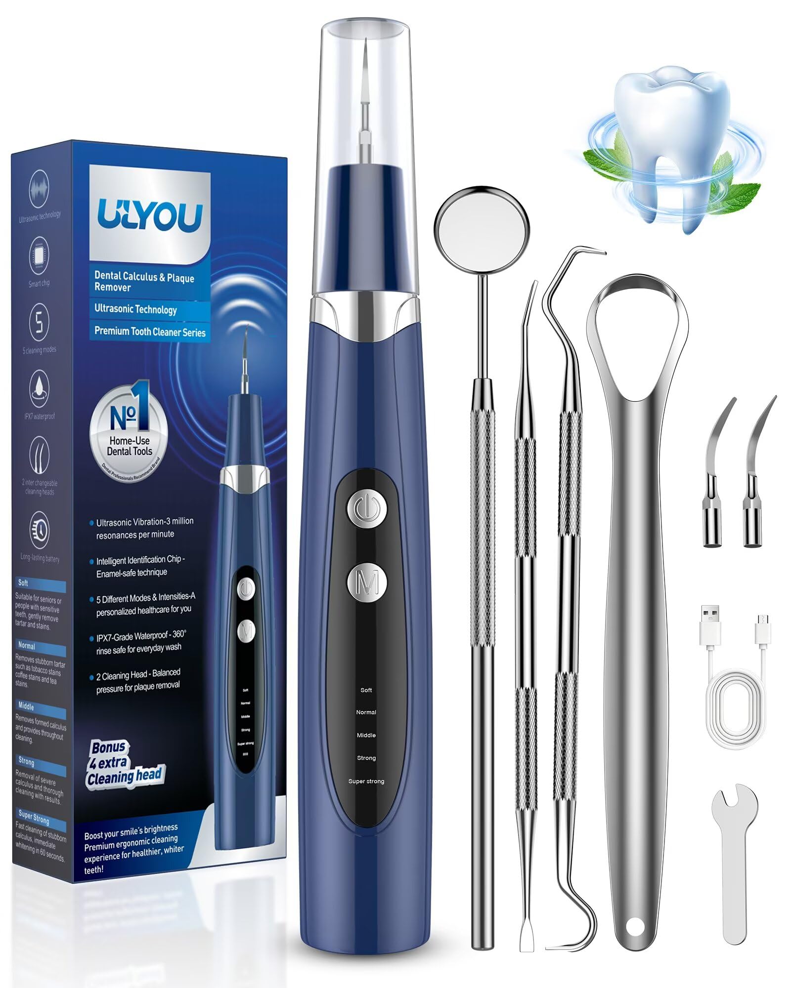ULYOU frontal del dispositivo mostrando diseño compacto y control táctil