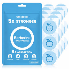 Umibelax parche berberina vista frontal mostrando diseño y empaque, facilidad de uso