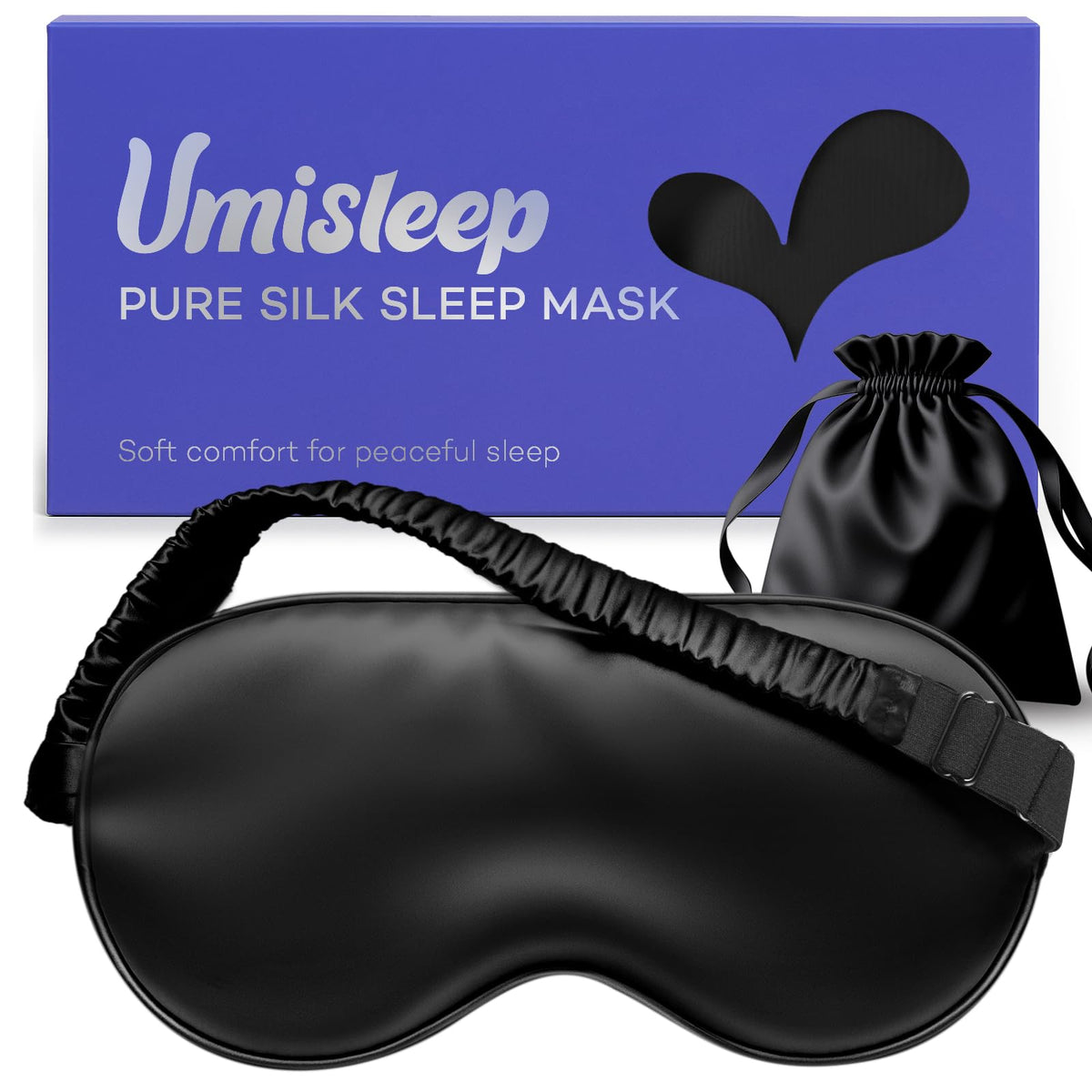 Umisleep antifaz frontal mostrando cobertura completa y bloqueo de luz