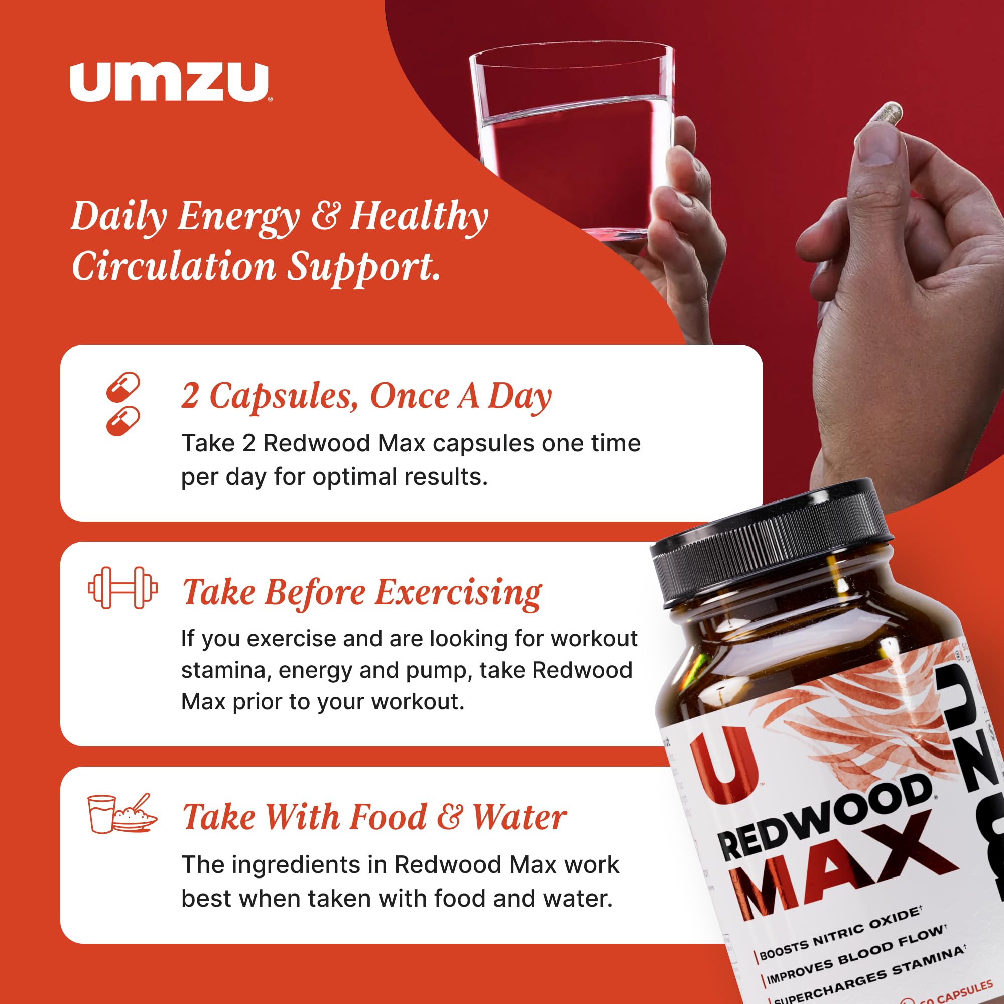 UMZU producto en uso durante entrenamiento para mejor circulación