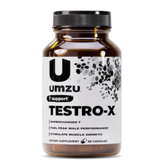 UMZU Testro-X frontal del envase mostrando diseño y beneficio de energía