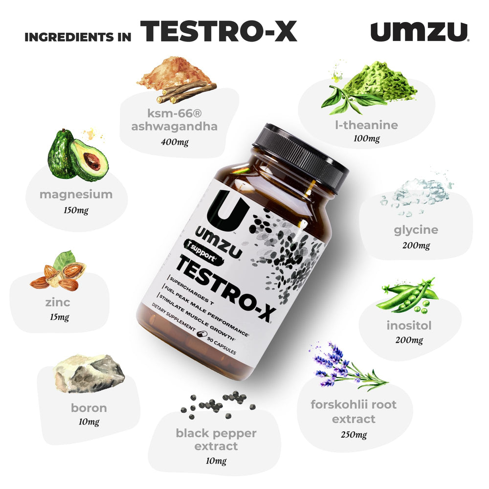 UMZU Testro-X lista de ingredientes visible para transparencia y confianza