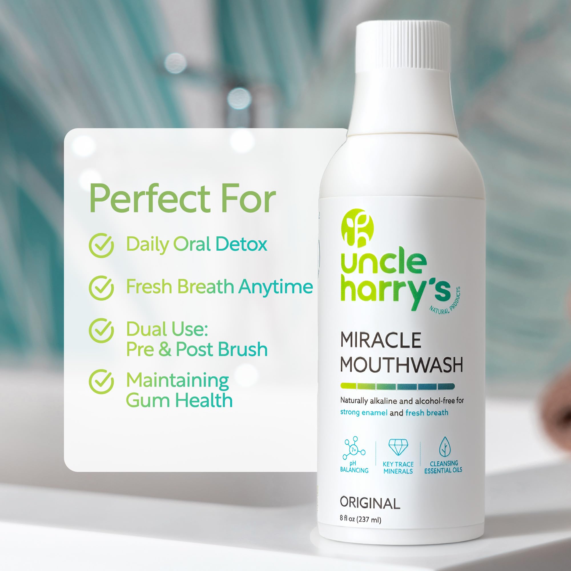 Etiqueta Uncle Harry's con ingredientes naturales y transparencia