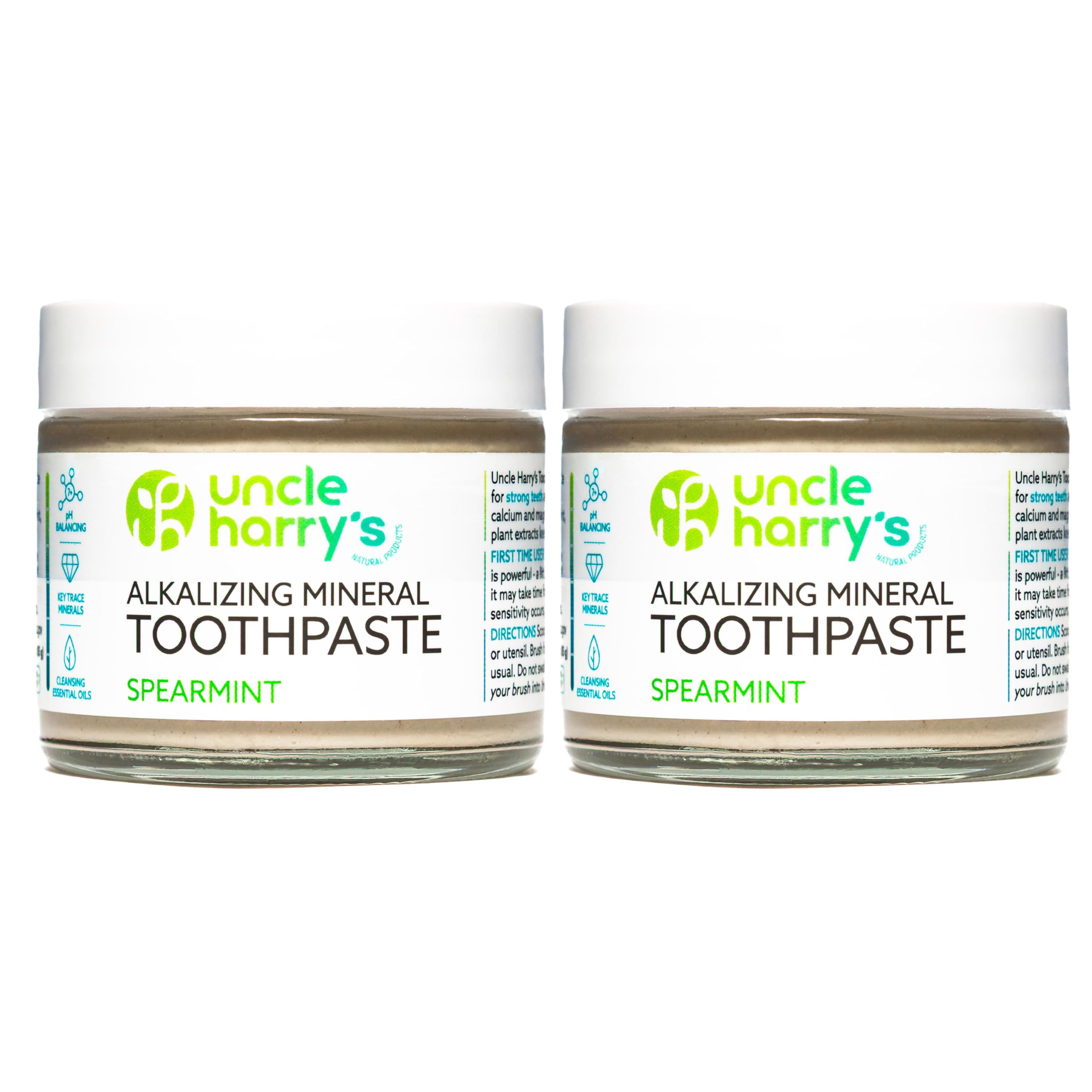 Uncle Harry's frasco frontal mostrando etiqueta ecológica y frescor