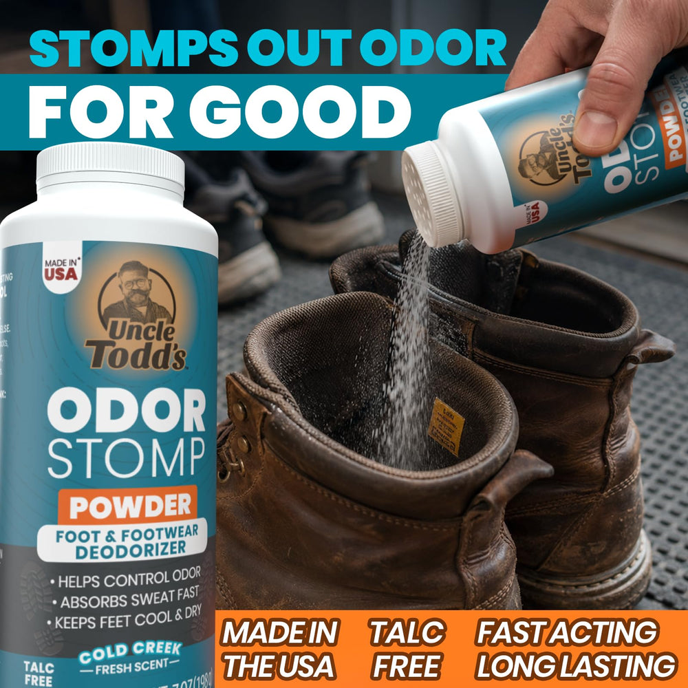 Uncle Todd's textura del polvo para pies que absorbe humedad y refresca