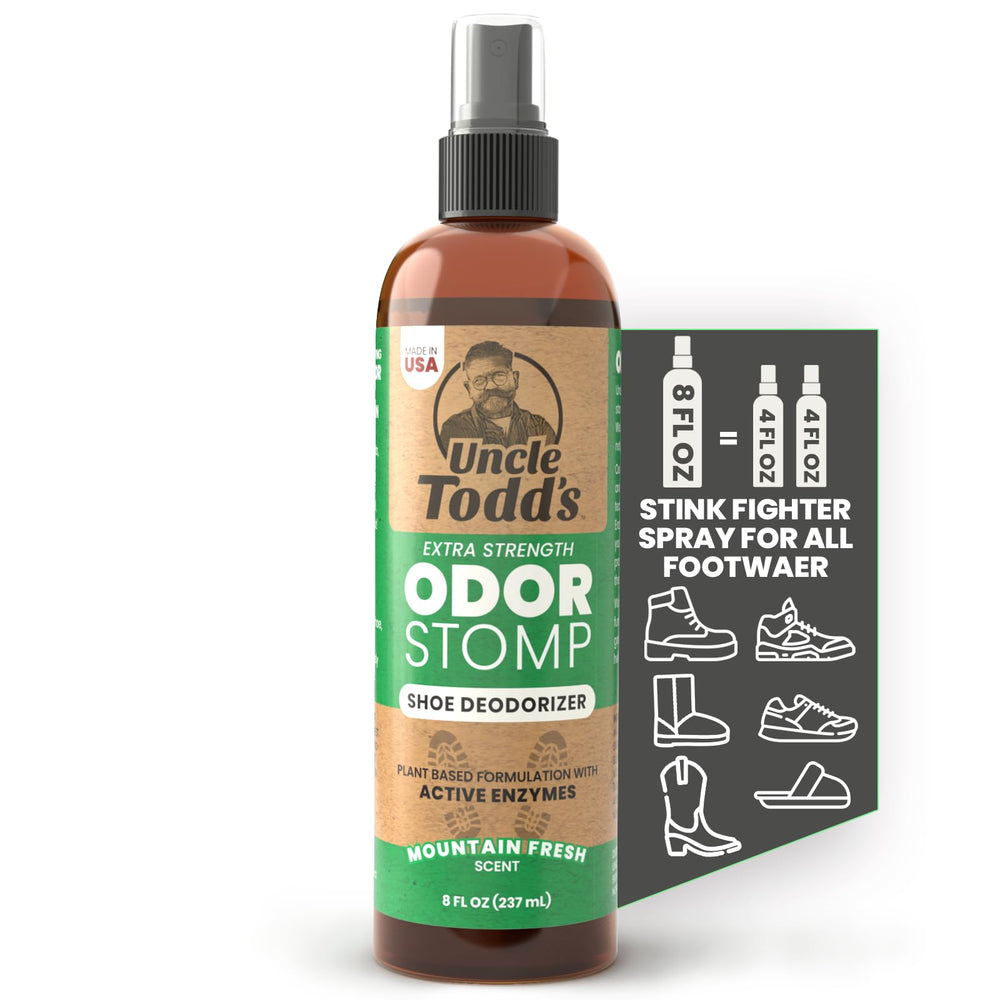 Uncle Todd's envase frontal 8 oz mostrando diseño y facilidad de uso