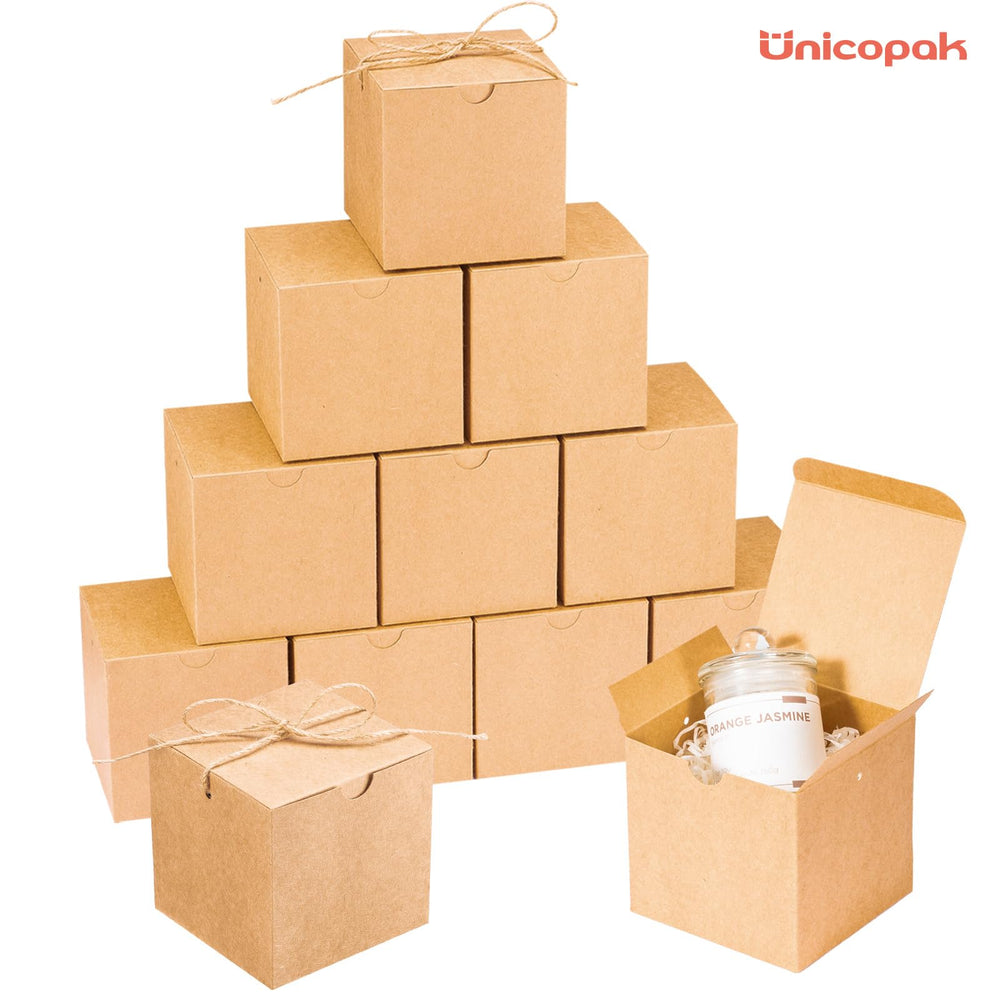 UnicoPak caja presentada con etiqueta y cuerda, apariencia profesional