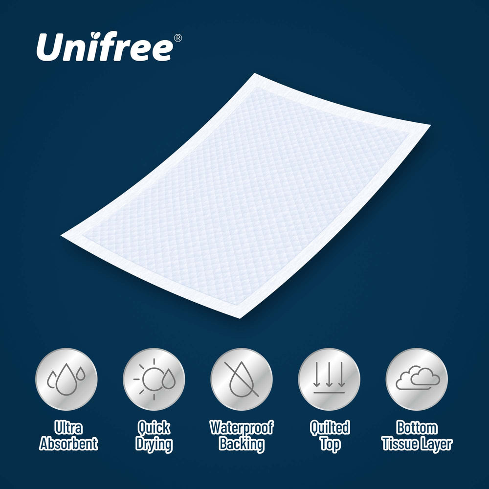 Unifree núcleo superabsorbente mostrando perlas que bloquean líquidos