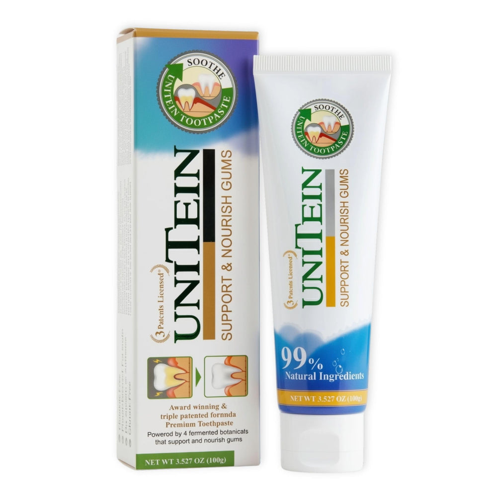 UNITEIN tubo frontal mostrando diseño y beneficios naturales