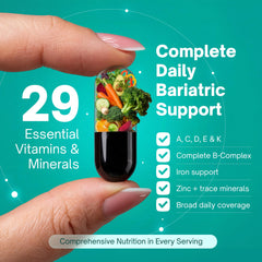 Universal Body Labs envase abierto con cápsulas visibles, práctico para llevar