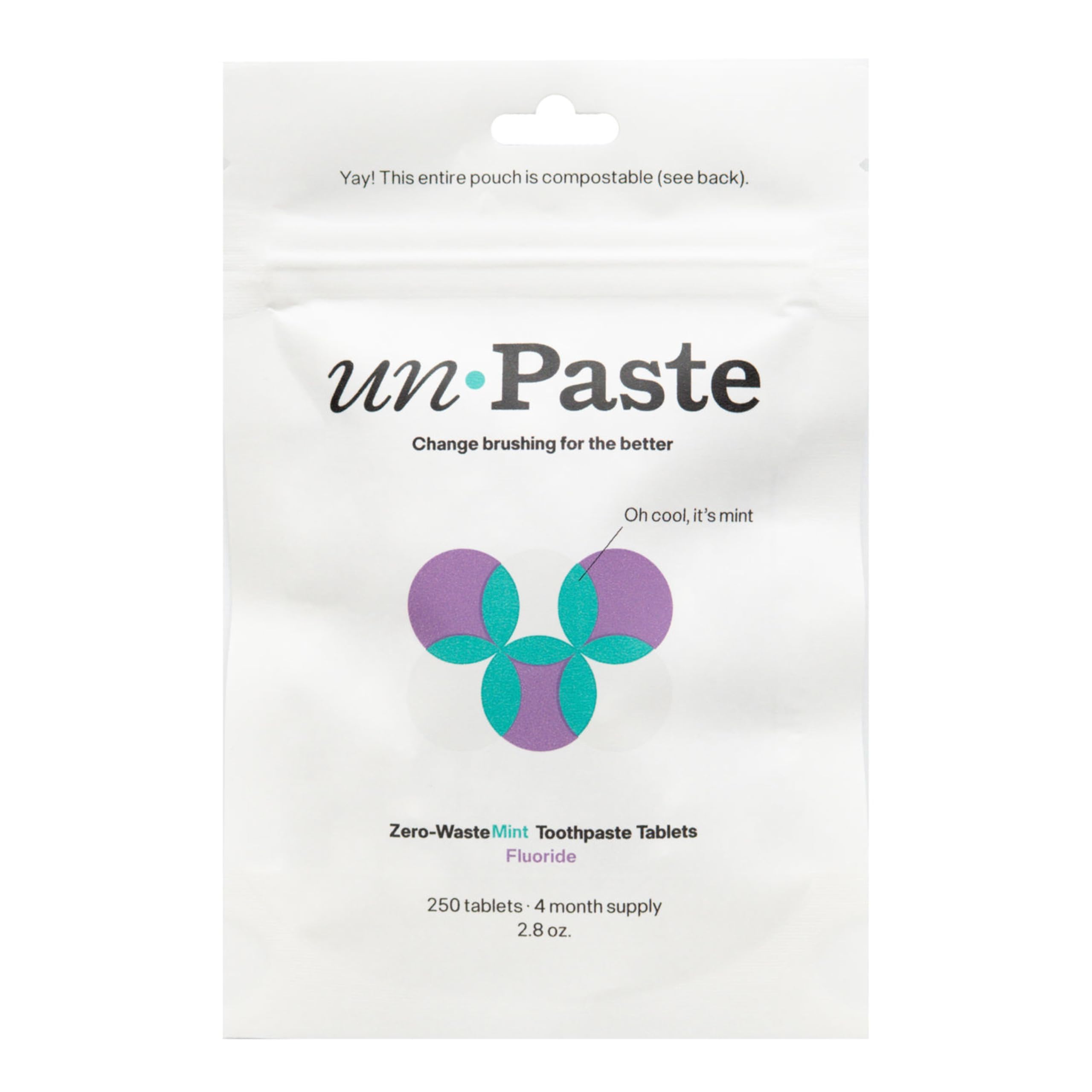 Unpaste frente del empaque mostrando el pouch y beneficio de conservación