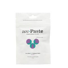 Unpaste frente del paquete 125 tabletas mostrando empaque resellable y beneficio ecológico