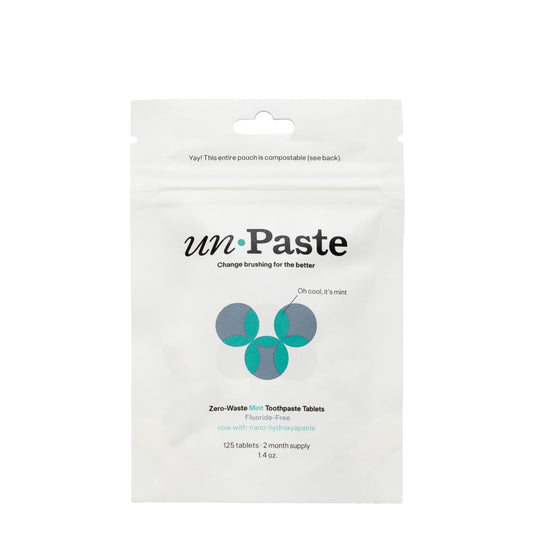 Unpaste envase frontal 125ct mostrando formato compacto y ahorro plástico