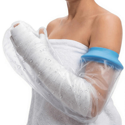 UpGoing vista frontal de la funda de brazo que protege yeso y mantiene seco