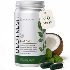U+FITJOURNEY frasco Deo Fresh frontal mostrando diseño y beneficios claros