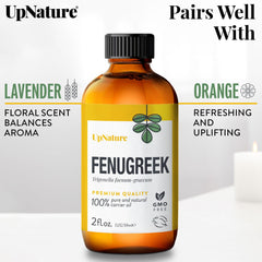 UpNature aceite de fenogreco en mano durante masaje aporta sensación relajante