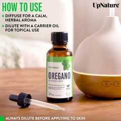 UpNature frasco junto a regla para comparar tamaño y volumen de 2 oz