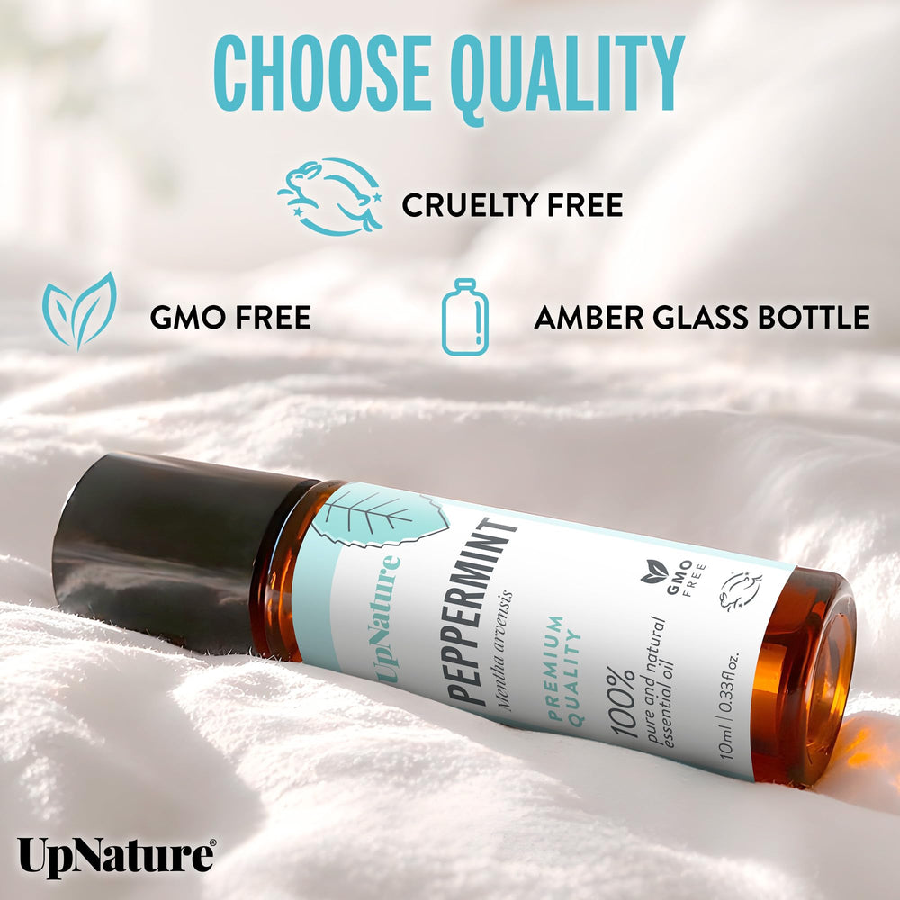 UpNature etiqueta con ingredientes indicando menta 100% pura y MCT