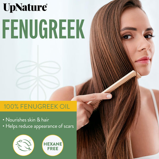 UpNature gota de aceite de fenogreco destaca textura fluida y fácil mezcla