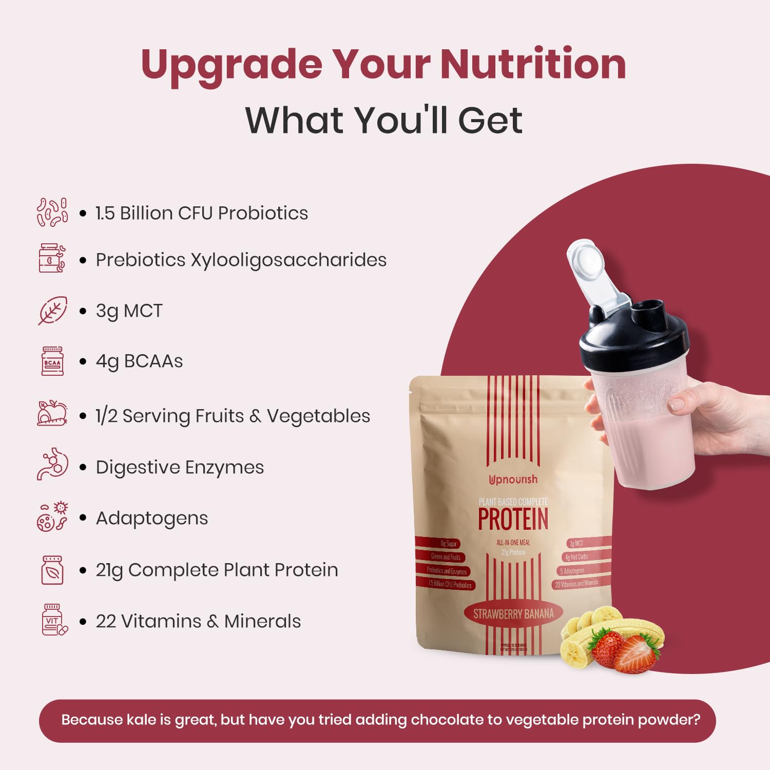 Etiqueta UpNourish con información nutricional clara para elegir