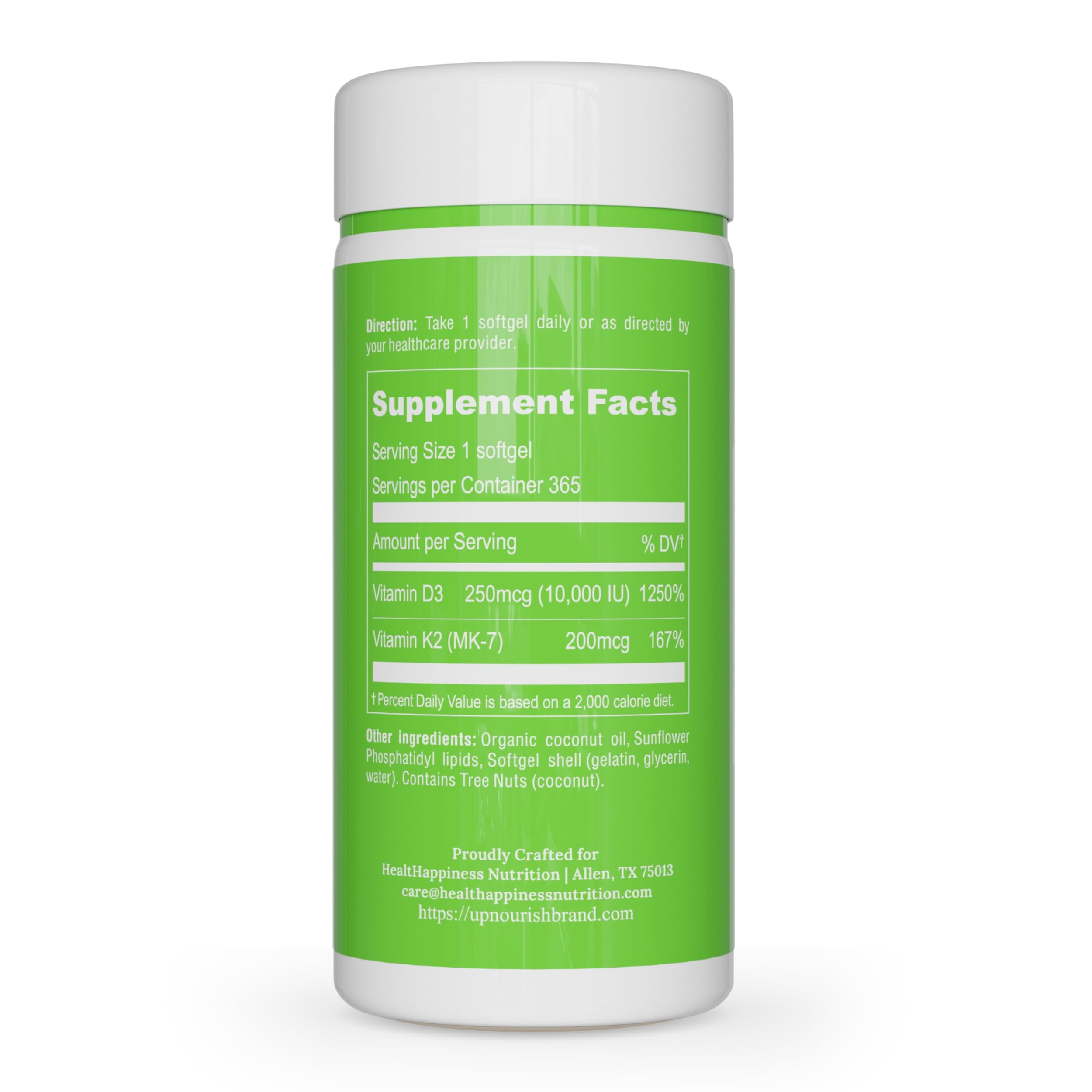 UpNourish etiqueta nutricional y certificaciones verificadas