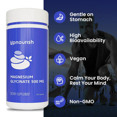 UpNourish etiqueta con panel de información nutricional mostrando dosis y contenido elemental