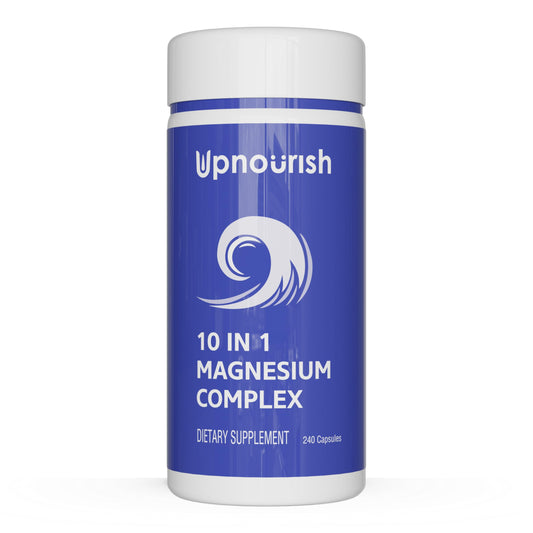 UpNourish frente del envase mostrando diseño y cantidad 240 cápsulas