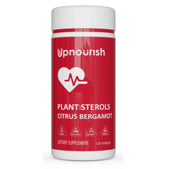 UpNourish envase frontal Citrus Bergamot mostrando 120 softgels y diseño claro
