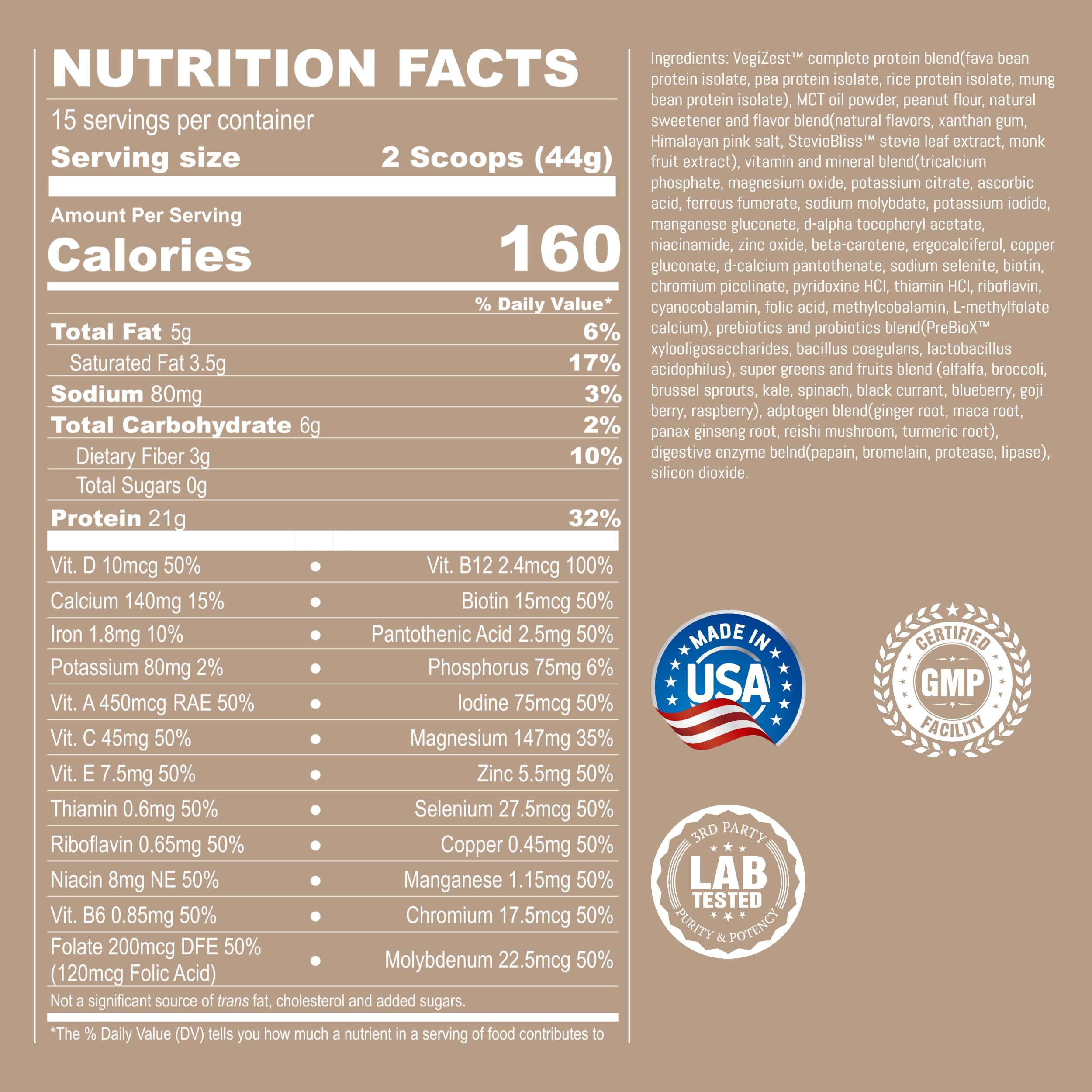 UpNourish mezcla de superalimentos destacando variedad vegetal