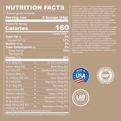 UpNourish mezcla de superalimentos destacando variedad vegetal