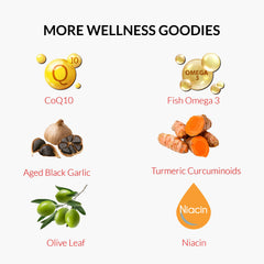 UpNourish omega‑3 granos y gotas ilustrando EPA y DHA en la fórmula