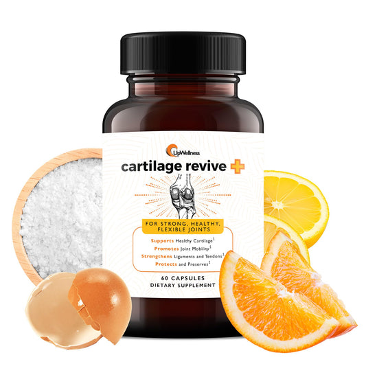 UpWellness Cartilage Revive frontal mostrando el envase y beneficio de soporte articular