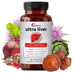 UpWellness Ultra Liver vista frontal mostrando envase y beneficios visibles
